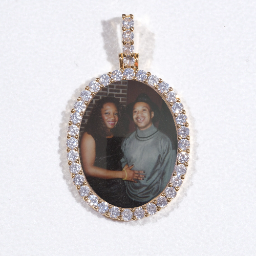 3D Oval Custom Picture Pendant