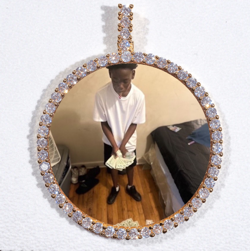 LARGE 3D CIRCLE CUSTOM PICTURE PENDANT