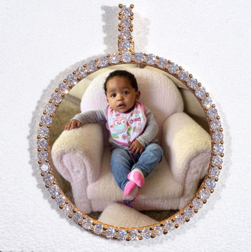 LARGE 3D CIRCLE CUSTOM PICTURE PENDANT