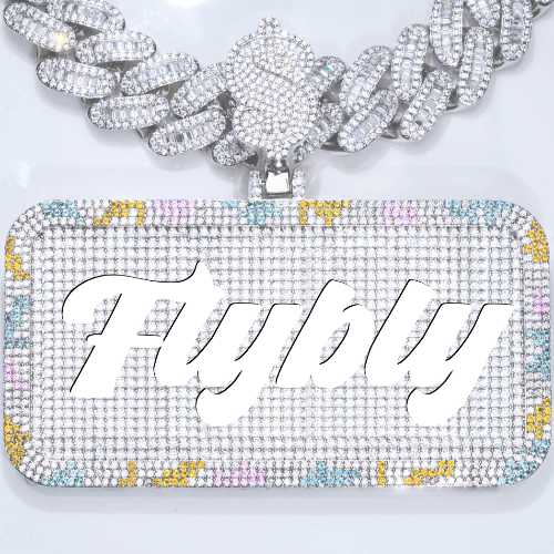 CUSTOM LETTER NECKLACE 3D COLORFUL SQUARE