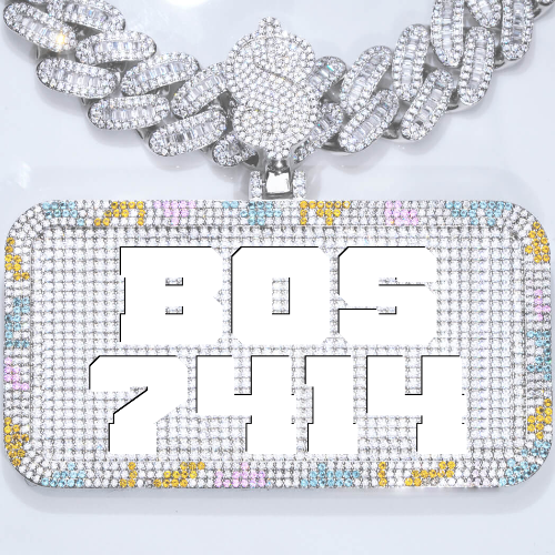 CUSTOM LETTER NECKLACE 3D COLORFUL SQUARE