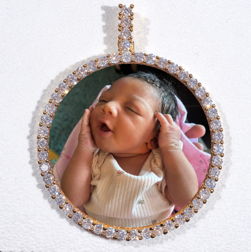 LARGE 3D CIRCLE CUSTOM PICTURE PENDANT