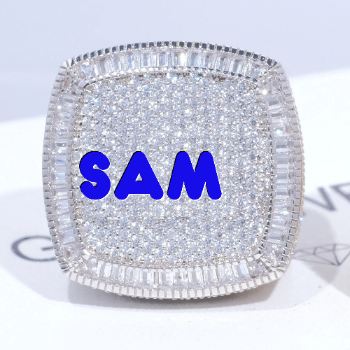 CUSTOM LETTER 3D ICED RING