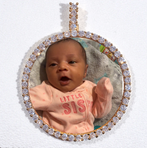 LARGE 3D CIRCLE CUSTOM PICTURE PENDANT