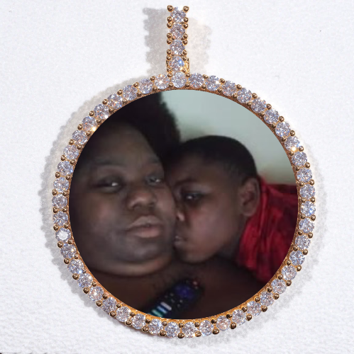 LARGE 3D CIRCLE CUSTOM PICTURE PENDANT