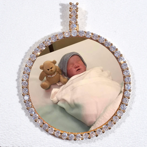 LARGE 3D CIRCLE CUSTOM PICTURE PENDANT