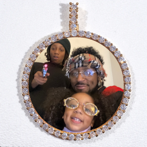 LARGE 3D CIRCLE CUSTOM PICTURE PENDANT