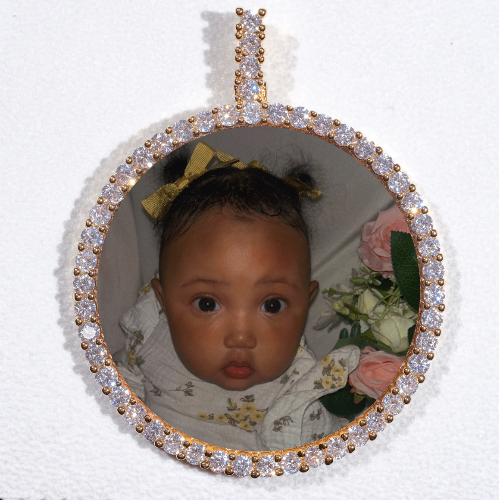LARGE 3D CIRCLE CUSTOM PICTURE PENDANT