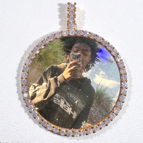 LARGE 3D CIRCLE CUSTOM PICTURE PENDANT