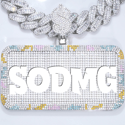 CUSTOM LETTER NECKLACE 3D COLORFUL SQUARE