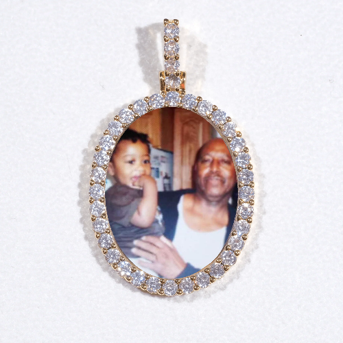 3D Oval Custom Picture Pendant