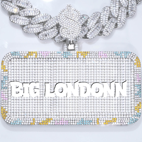 CUSTOM LETTER NECKLACE 3D COLORFUL SQUARE