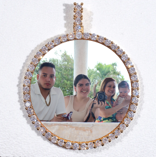 LARGE 3D CIRCLE CUSTOM PICTURE PENDANT