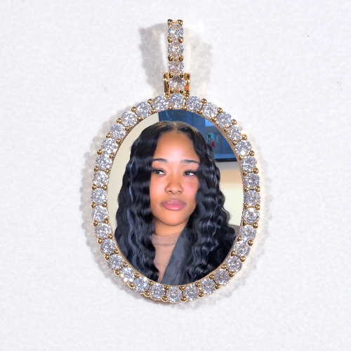 3D Oval Custom Picture Pendant