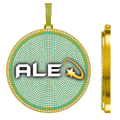CUSTOM LETTER NECKLACE 3D BIG DISC