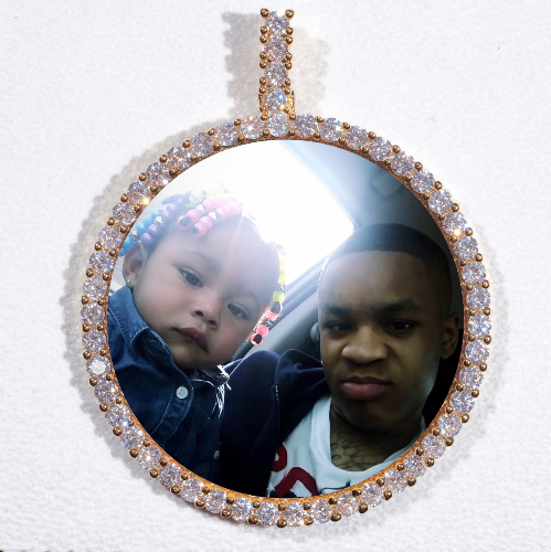 LARGE 3D CIRCLE CUSTOM PICTURE PENDANT