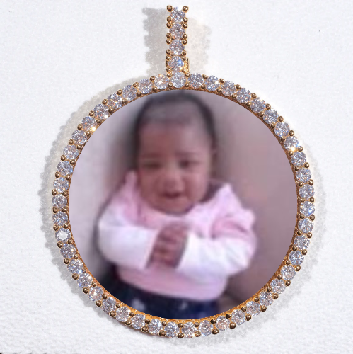 LARGE 3D CIRCLE CUSTOM PICTURE PENDANT