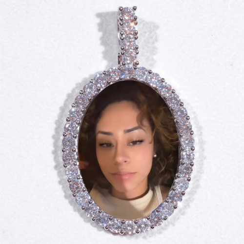 Large 3D Oval Custom Picture Pendant