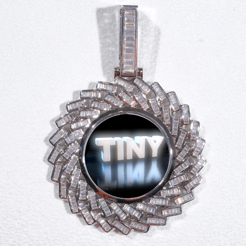 Large 3D Baguette Custom Picture Pendant
