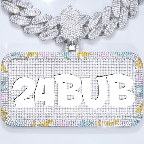 CUSTOM LETTER NECKLACE 3D COLORFUL SQUARE