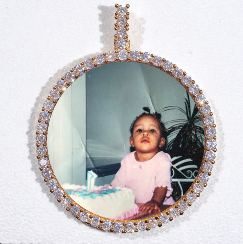 LARGE 3D CIRCLE CUSTOM PICTURE PENDANT