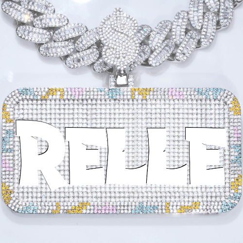 CUSTOM LETTER NECKLACE 3D COLORFUL SQUARE