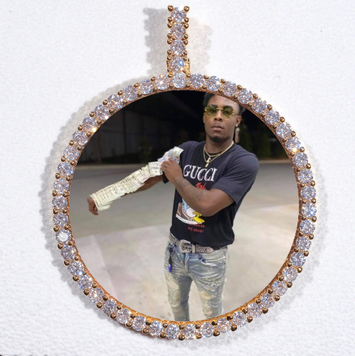 LARGE 3D CIRCLE CUSTOM PICTURE PENDANT
