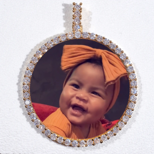 LARGE 3D CIRCLE CUSTOM PICTURE PENDANT