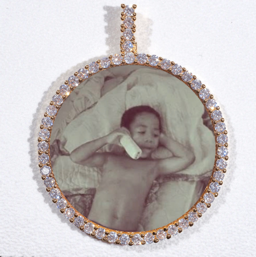 LARGE 3D CIRCLE CUSTOM PICTURE PENDANT