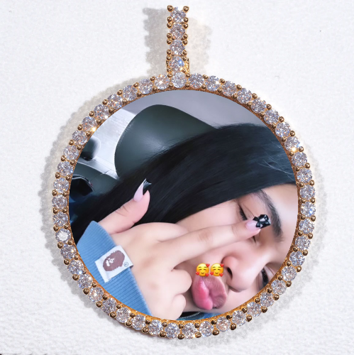 LARGE 3D CIRCLE CUSTOM PICTURE PENDANT