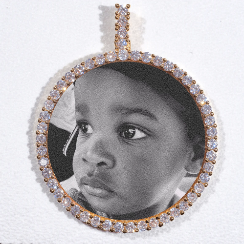 LARGE 3D CIRCLE CUSTOM PICTURE PENDANT
