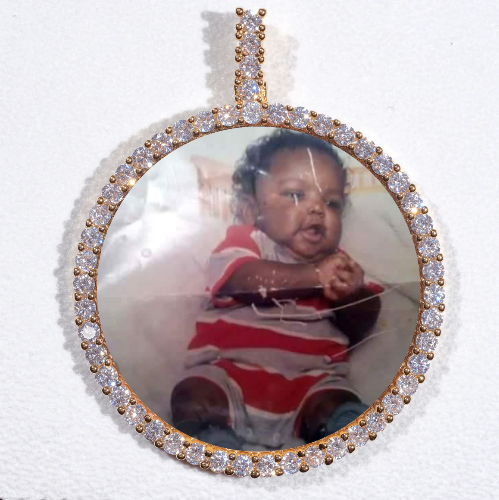 LARGE 3D CIRCLE CUSTOM PICTURE PENDANT