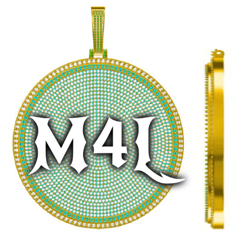 CUSTOM LETTER NECKLACE 3D BIG DISC