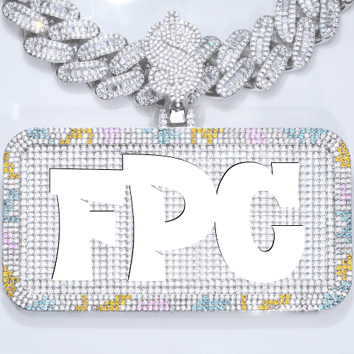 CUSTOM LETTER NECKLACE 3D COLORFUL SQUARE