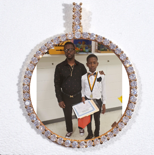 LARGE 3D CIRCLE CUSTOM PICTURE PENDANT