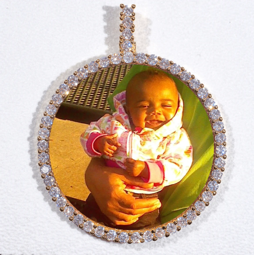 LARGE 3D CIRCLE CUSTOM PICTURE PENDANT