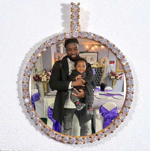 LARGE 3D CIRCLE CUSTOM PICTURE PENDANT