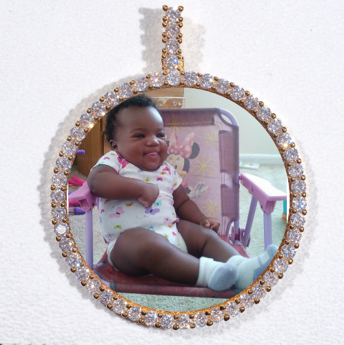 LARGE 3D CIRCLE CUSTOM PICTURE PENDANT