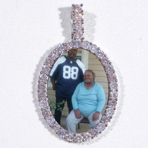 Large 3D Oval Custom Picture Pendant