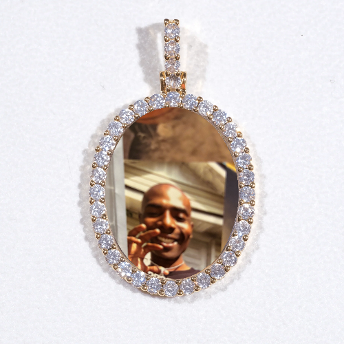 3D Oval Custom Picture Pendant