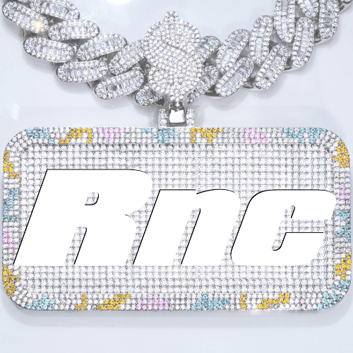 CUSTOM LETTER NECKLACE 3D COLORFUL SQUARE