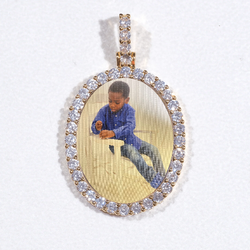3D Oval Custom Picture Pendant