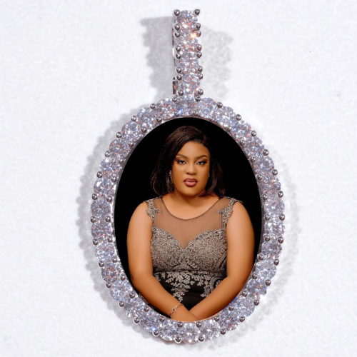 Large 3D Oval Custom Picture Pendant