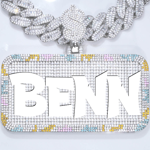 CUSTOM LETTER NECKLACE 3D COLORFUL SQUARE