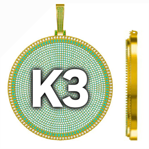 CUSTOM LETTER NECKLACE 3D BIG DISC