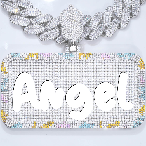 CUSTOM LETTER NECKLACE 3D COLORFUL SQUARE