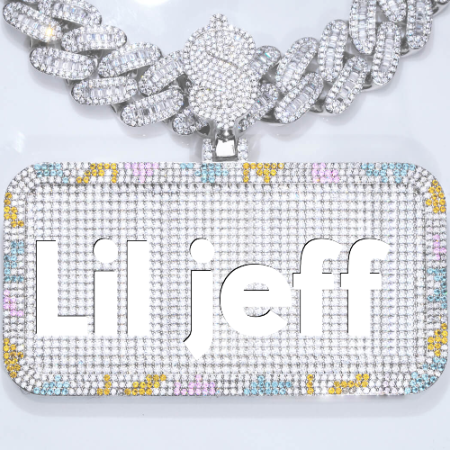 CUSTOM LETTER NECKLACE 3D COLORFUL SQUARE