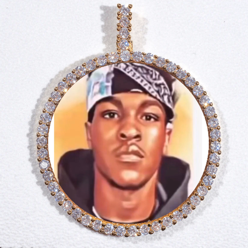 LARGE 3D CIRCLE CUSTOM PICTURE PENDANT