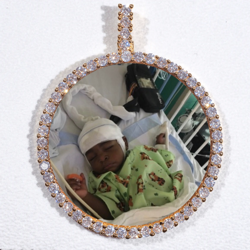 LARGE 3D CIRCLE CUSTOM PICTURE PENDANT