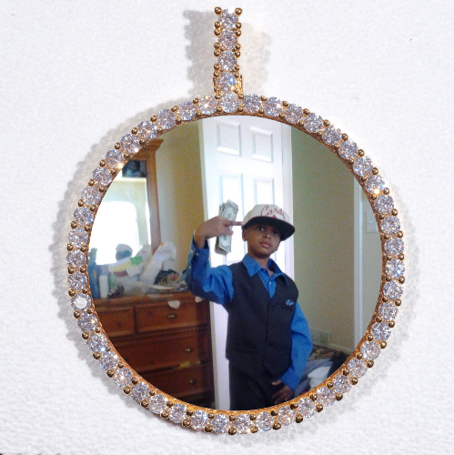 LARGE 3D CIRCLE CUSTOM PICTURE PENDANT